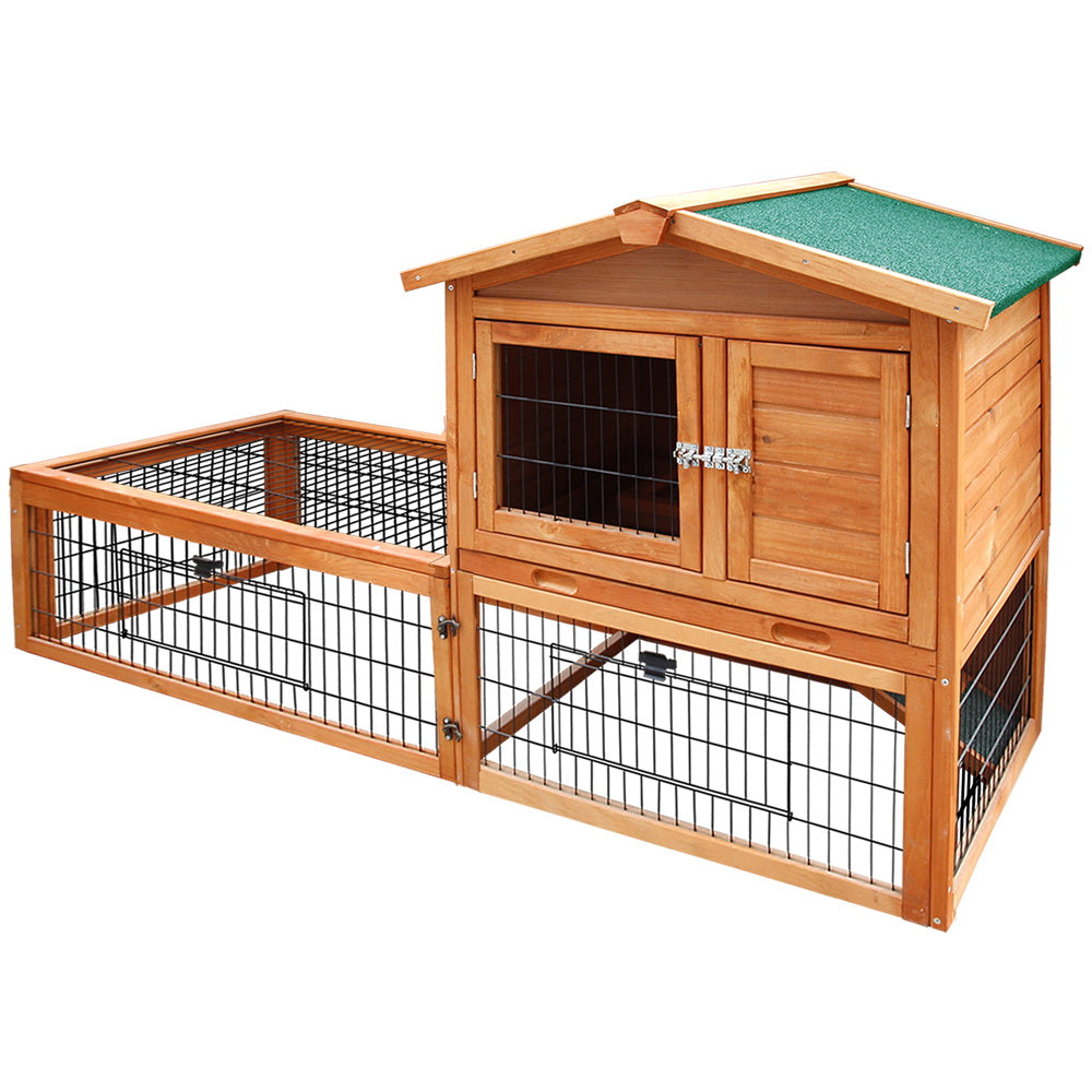 i.Pet Chicken Coop Rabbit Hutch 155cm x 49cm x 90cm Large Chicken Coop Wooden Run Cage House Outdoor-Pet Care > Coops & Hutches-PEROZ Accessories