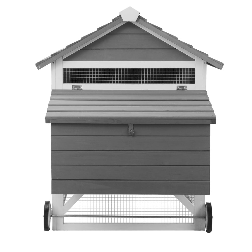 Alopet Rabbit Hutch wtih Wheels Chichen Coop 225 x 80 x 105cm-Wooden Hutch-PEROZ Accessories