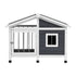 Alopet Wooden Pet Dog Kennel Awning Cabin Log Box Home Dog Cage Timber House-Wooden Kennel-PEROZ Accessories