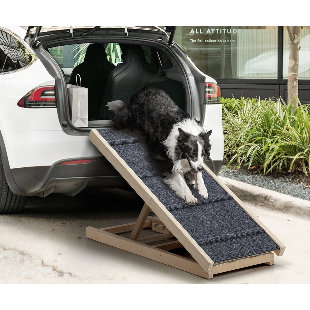Alopet Dog Pet Ramp Adjustable Height Foldable 100cm-Pet Ramp-PEROZ Accessories