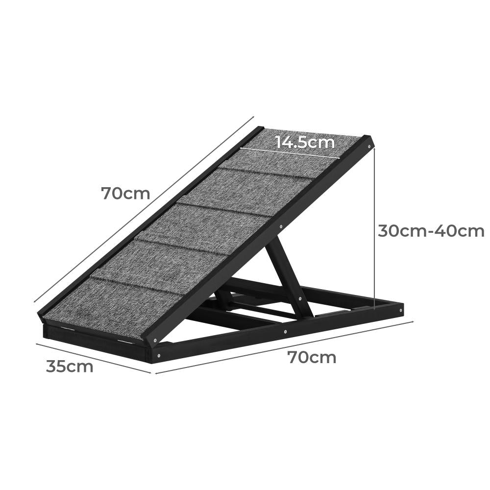 Alopet Dog Pet Ramp Adjustable Height Dogs Stairs Bed Sofa Car Foldable 70cm-Pet Ramps-PEROZ Accessories