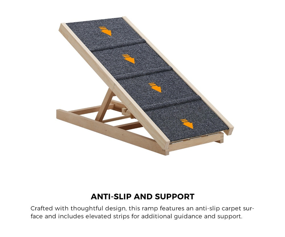 Alopet Dog Pet Ramp Adjustable Height Foldable 70cm-Pet Ramp-PEROZ Accessories