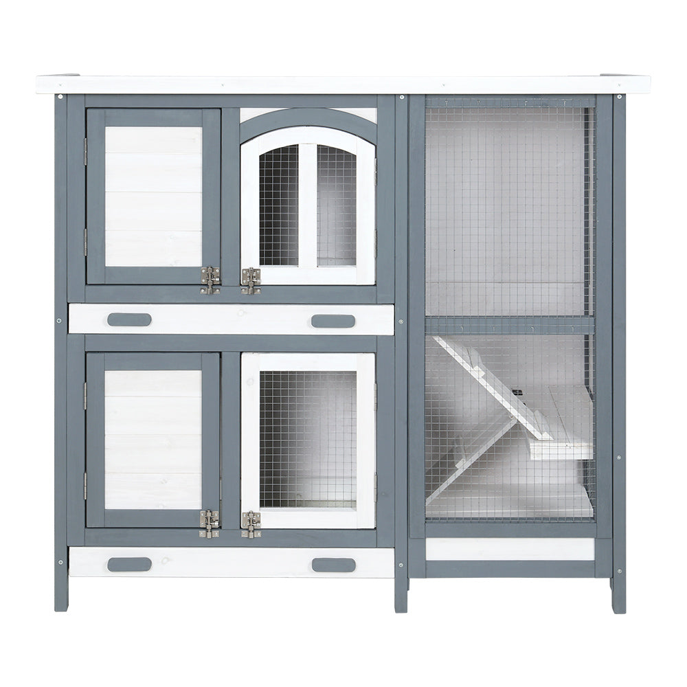 i.Pet Rabbit Hutch Chicken Coop 98cm x 45cm x 92cm Chicken Coop Large Wooden House Run Cage Outdoor-Pet Care > Coops & Hutches-PEROZ Accessories