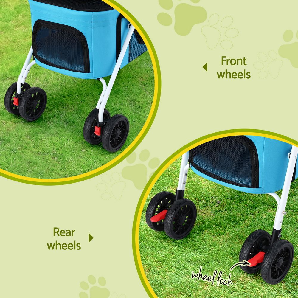 i.Pet 2-Tier Pet Stroller 25kg Capacity & 400pcs Training Pads Combo-Pet Care > Dog Supplies > Dog Carriers & Crates-PEROZ Accessories