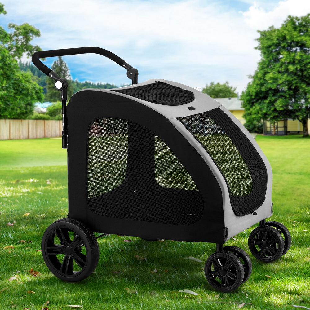 dog stroller australia Shop Pet Dog Stroller Pram Large Carrier Cat Travel Foldable Strollers
