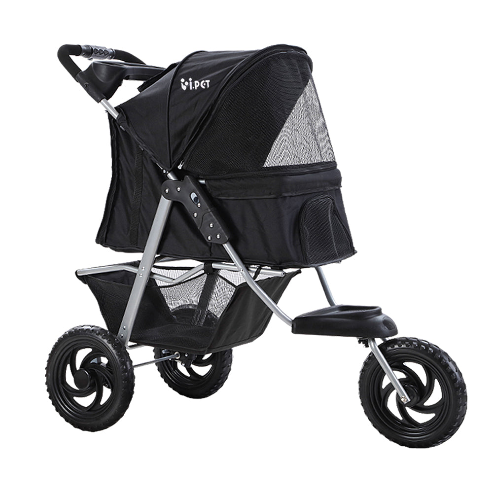 i.Pet Pet Stroller Dog Pram Large Cat Carrier Travel 3 Wheels Foldable Pushchair-Pet Care > Cat Supplies > Cat Carriers & Crates-PEROZ Accessories