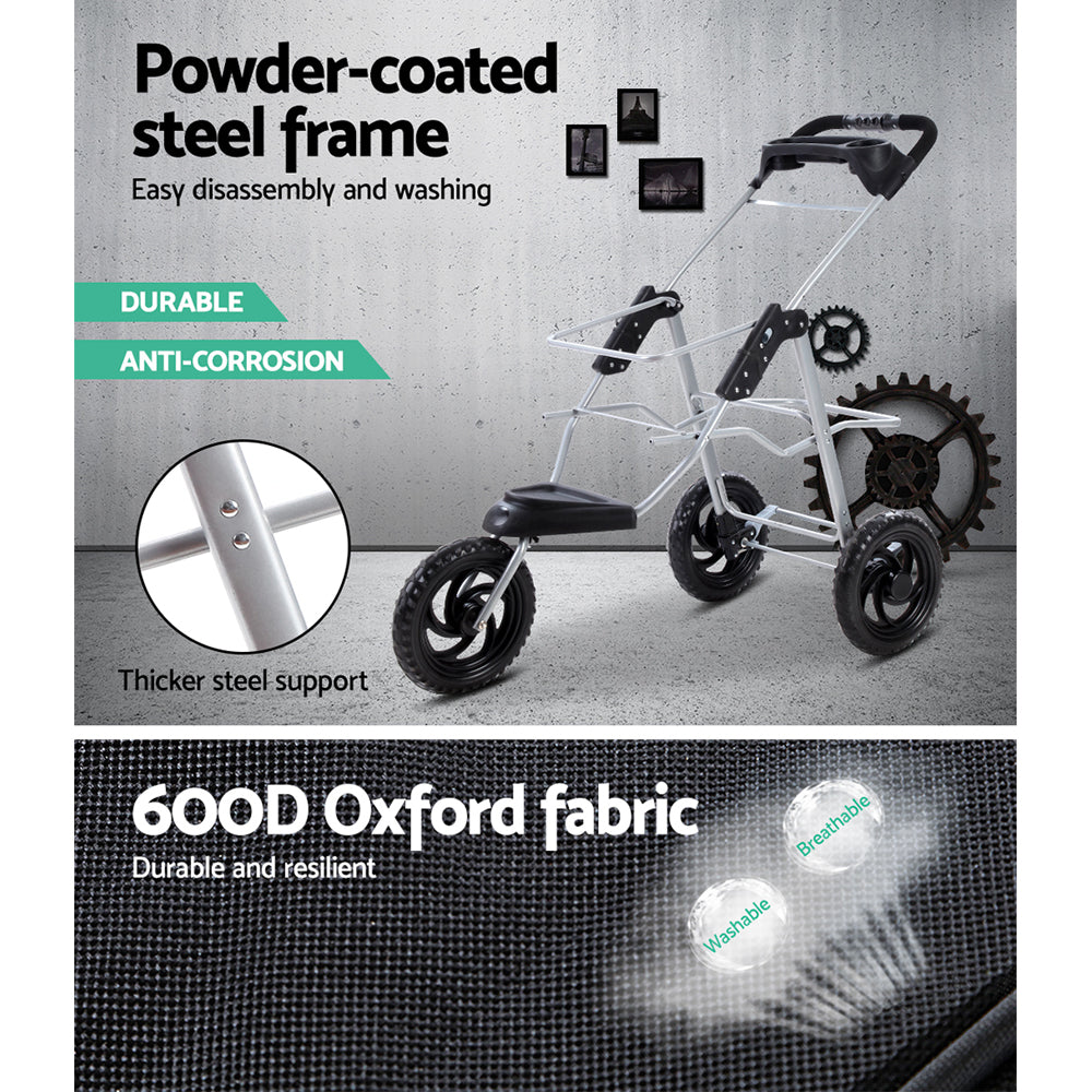 i.Pet Pet Stroller Dog Pram Large Cat Carrier Travel 3 Wheels Foldable Pushchair-Pet Care > Cat Supplies > Cat Carriers & Crates-PEROZ Accessories