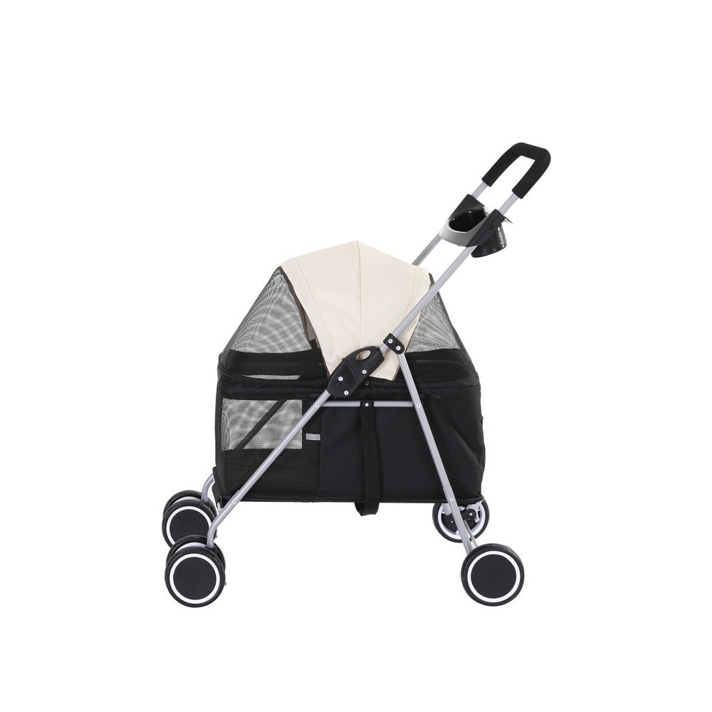 i.Pet Pet Stroller Pram Dog Cat Carrier Cage Large Travel Pushchair Foldable 4 Wheels-Pet Care > Cat Supplies > Cat Carriers & Crates-PEROZ Accessories