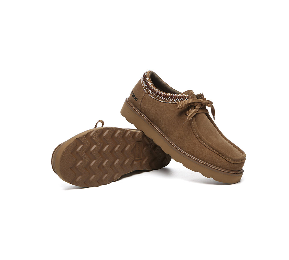 EVERAU® Men Leather Lace Up Casual Shoes Madison-PEROZ Accessories