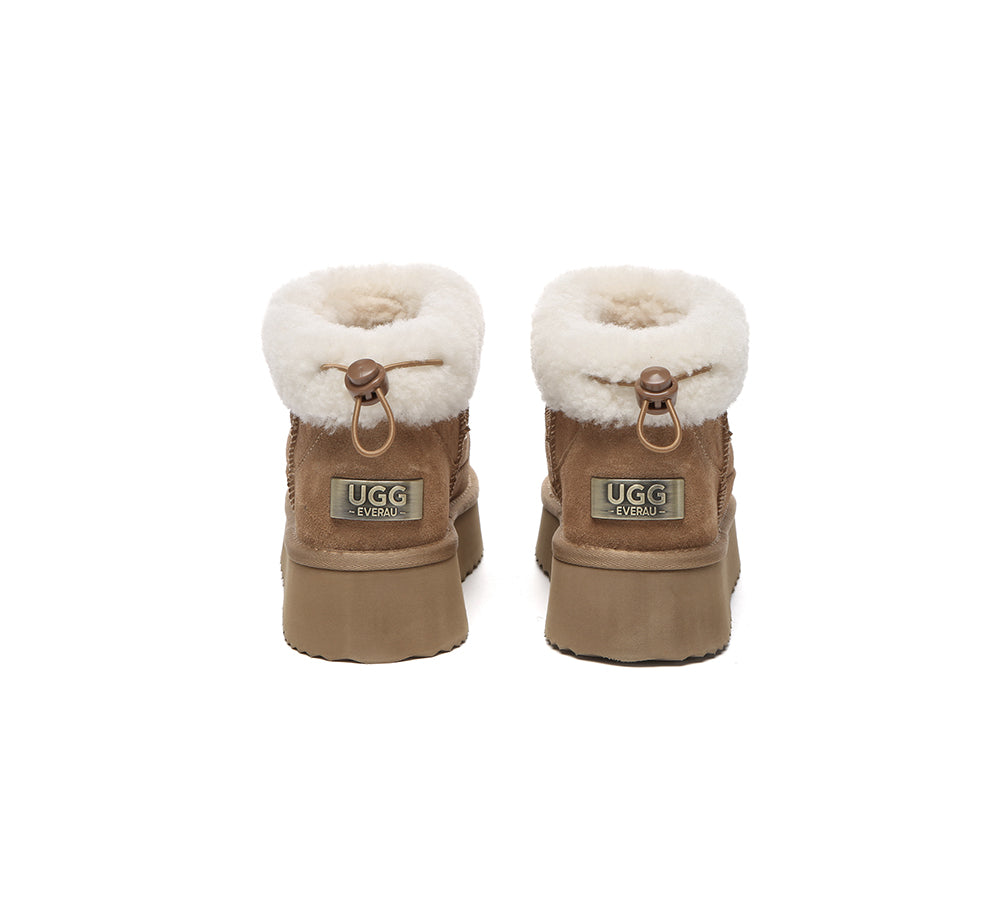 UGG EVERAU® UGG Boots Women Sheepskin Wool Drawstring Platform Payton-PEROZ Accessories