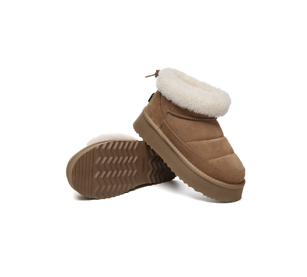 UGG EVERAU® UGG Boots Women Sheepskin Wool Drawstring Platform Payton-PEROZ Accessories