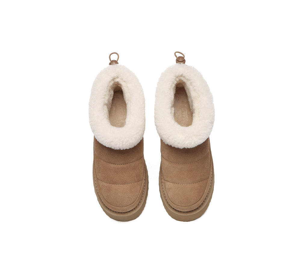 UGG EVERAU® UGG Boots Women Sheepskin Wool Drawstring Platform Payton-PEROZ Accessories