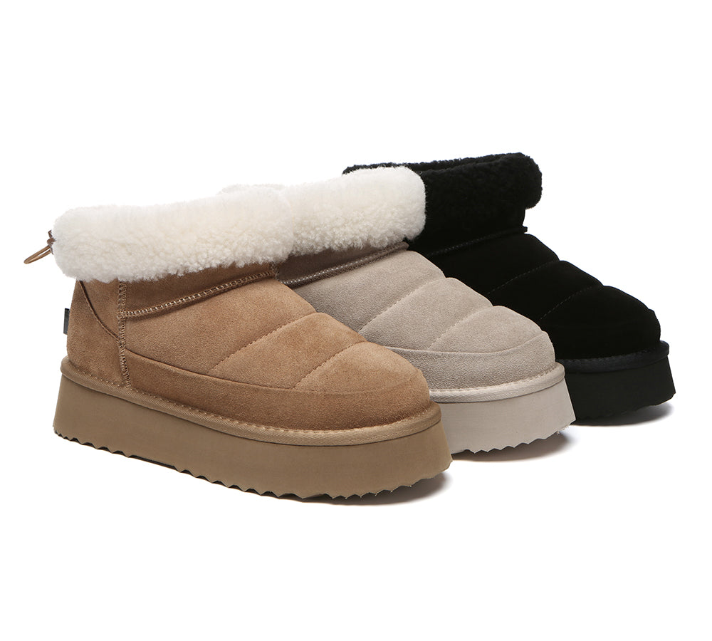 UGG EVERAU® UGG Boots Women Sheepskin Wool Drawstring Platform Payton-PEROZ Accessories