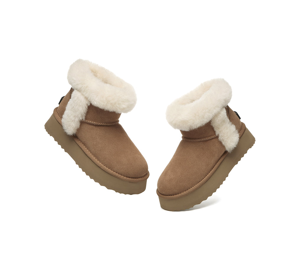 UGG EVERAU® UGG Boots Women Sheepskin Wool Shearling Lined Mini Platform Kazzi-PEROZ Accessories