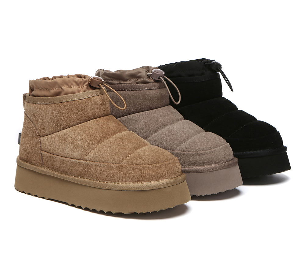 UGG EVERAU® UGG Boots Women Sheepskin Wool Drawstring Platform Picken-PEROZ Accessories