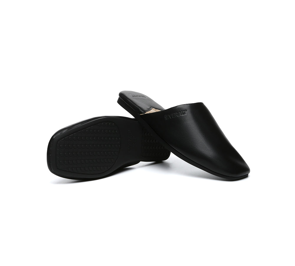 EVERAU® Women Slides Leather Flat Wafaa-PEROZ Accessories