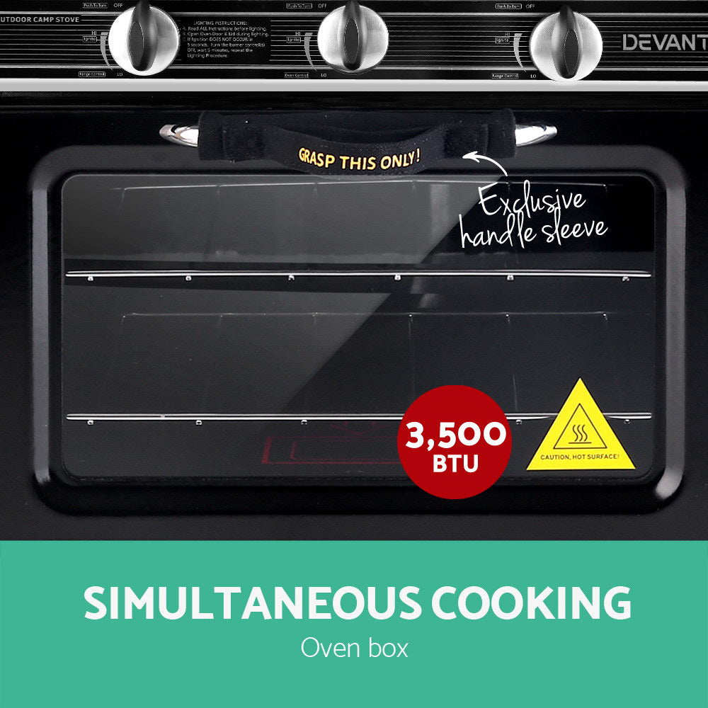 Devanti Portable Gas Oven LPG Silver-Appliances > Kitchen Appliances-PEROZ Accessories