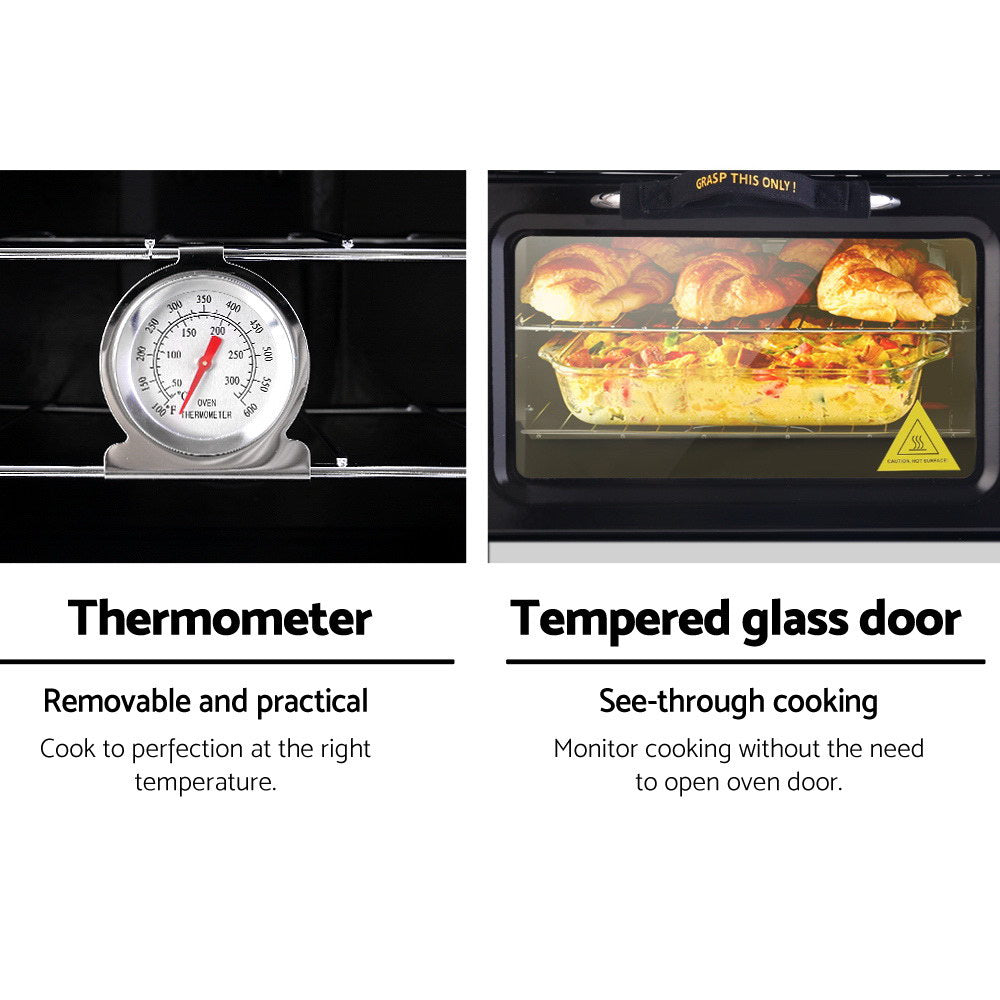 Devanti Portable Gas Oven LPG Silver-Appliances > Kitchen Appliances-PEROZ Accessories