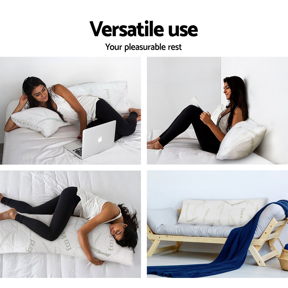 Giselle Bedding Body Support Pillow Bamboo Cover-Pillows-PEROZ Accessories