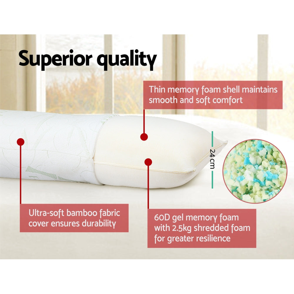 Giselle Bedding Body Support Pillow Bamboo Cover-Pillows-PEROZ Accessories
