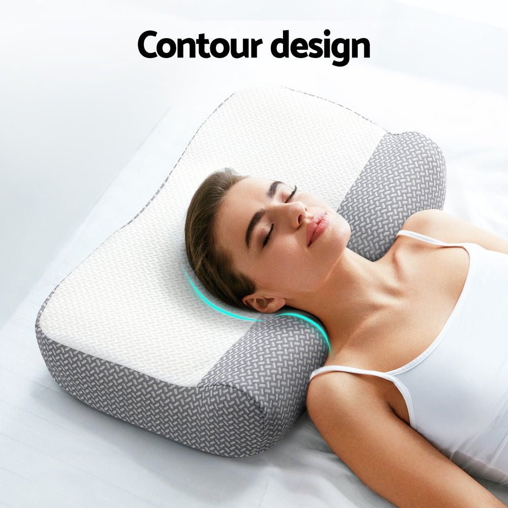 Giselle Contour Pillow Memory Foam-Home & Garden > Bedding > Pillows-PEROZ Accessories