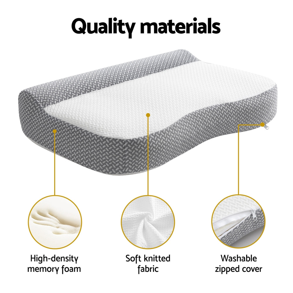 Giselle Contour Pillow Memory Foam-Home & Garden > Bedding > Pillows-PEROZ Accessories
