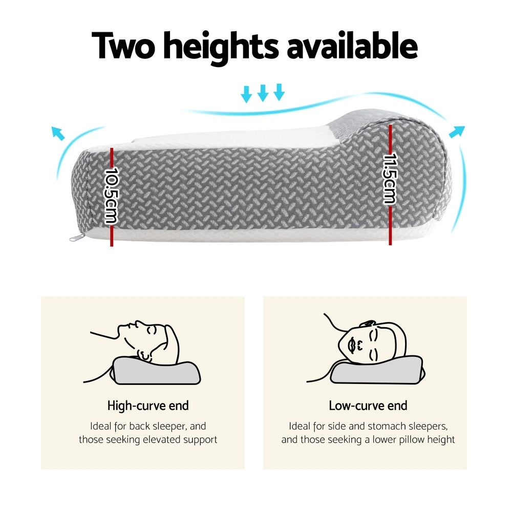Giselle Contour Pillow Memory Foam-Home & Garden > Bedding > Pillows-PEROZ Accessories