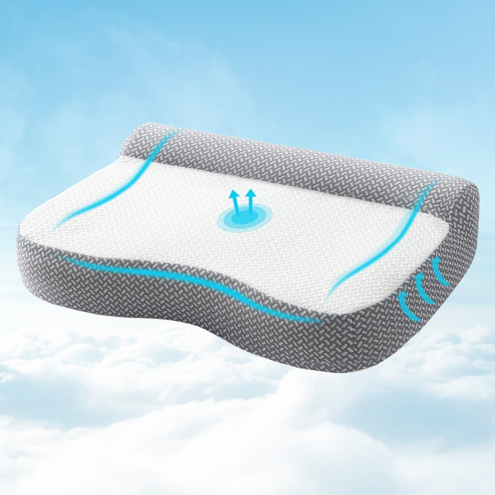 Giselle Contour Pillow Memory Foam-Home & Garden > Bedding > Pillows-PEROZ Accessories