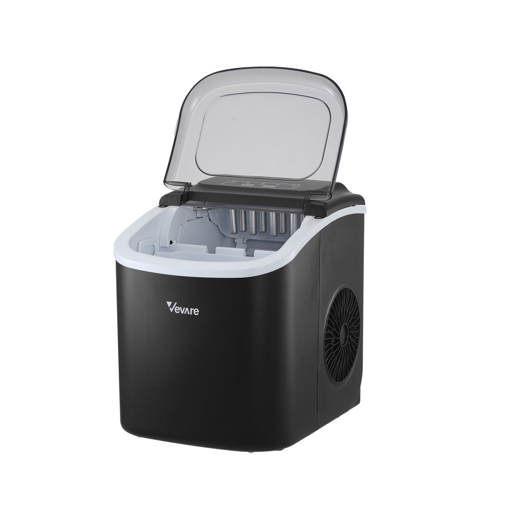 Vevare Portable Ice Maker Machine Ice Cube Tray 12kg Black-Ice Makers-PEROZ Accessories