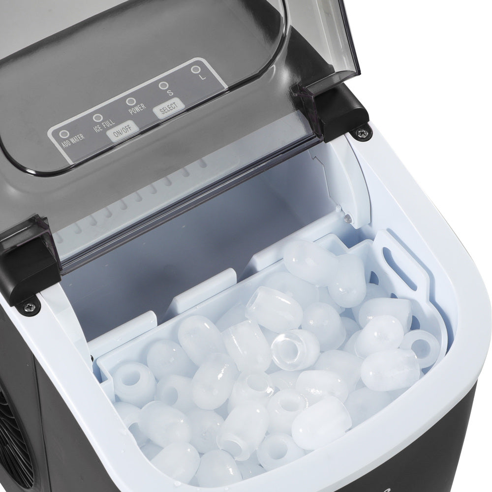 Vevare Portable Ice Maker Machine Ice Cube Tray 12kg Black-Ice Makers-PEROZ Accessories