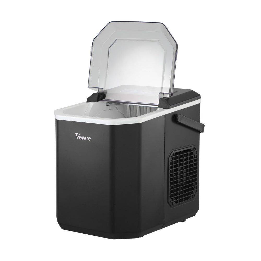 Vevare Portable Ice Maker Machine with Handle 12kg Black-Ice Makers-PEROZ Accessories