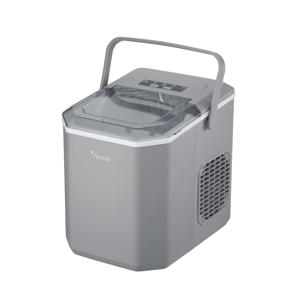 Vevare Portable Ice Maker Machine with Handle 12kg Grey-Ice Makers-PEROZ Accessories