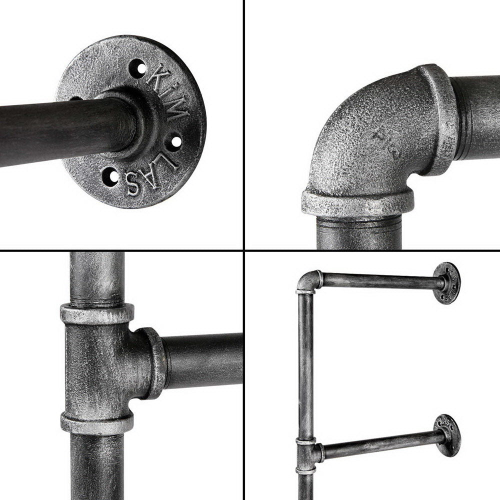 Artiss Floating DIY Pipe Shelf Metal Brackets Set of 2-Furniture > Living Room-PEROZ Accessories