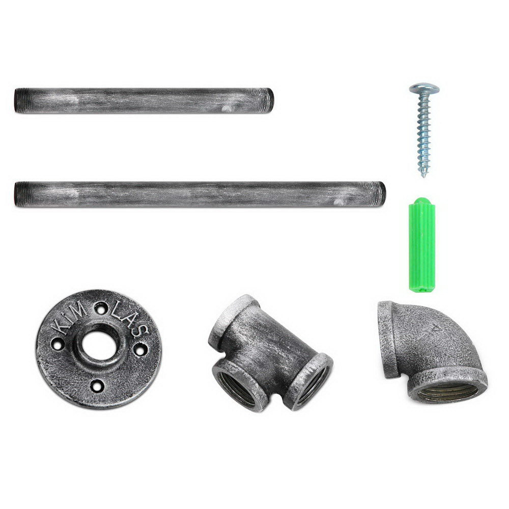 Artiss Floating DIY Pipe Shelf Metal Brackets Set of 2-Furniture > Living Room-PEROZ Accessories