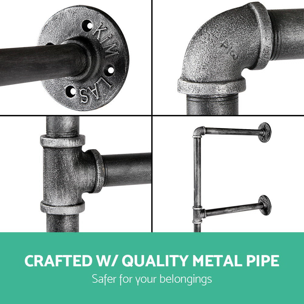 Artiss Floating DIY Pipe Shelf Metal Brackets Set of 2-Furniture > Living Room-PEROZ Accessories