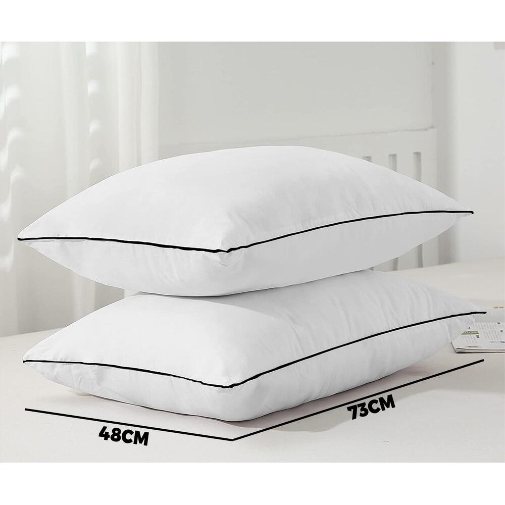 Bedra Pillow Hotel Pillows Home Decor Microfibre Filling for Sleeping Cotton Cover Soft Quality Luxury Bedroom 4pcs 48 x 73cm-Microfiber Pillow-PEROZ Accessories
