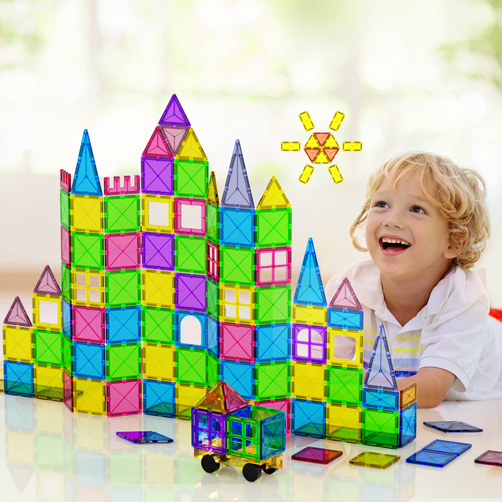 Keezi 60pcs Kids Magnetic Tiles Blocks Building Educational Toys Children Gift-Baby & Kids > Baby & Kid&