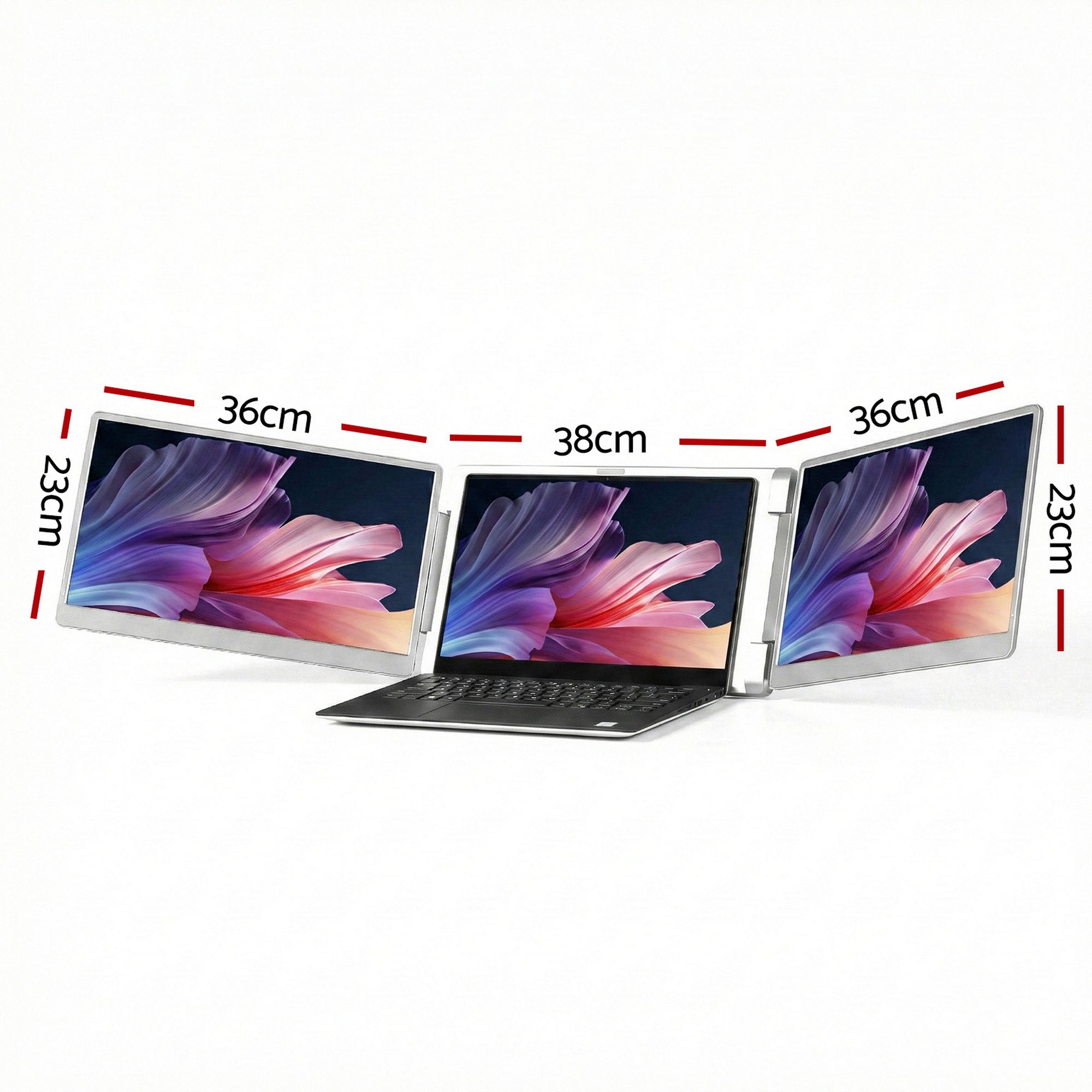Devanti Triple Portable Monitor Laptop Screen Extender 15.6" Dual Display FHD IPS-Electronics > Computer Accessories > Computer Monitors & Accessories-PEROZ Accessories