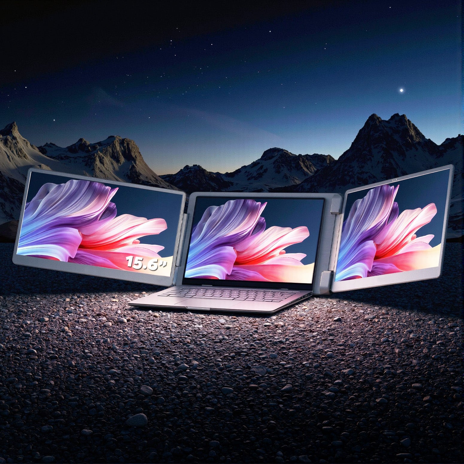 Devanti Triple Portable Monitor Laptop Screen Extender 15.6" Dual Display FHD IPS-Electronics > Computer Accessories > Computer Monitors & Accessories-PEROZ Accessories