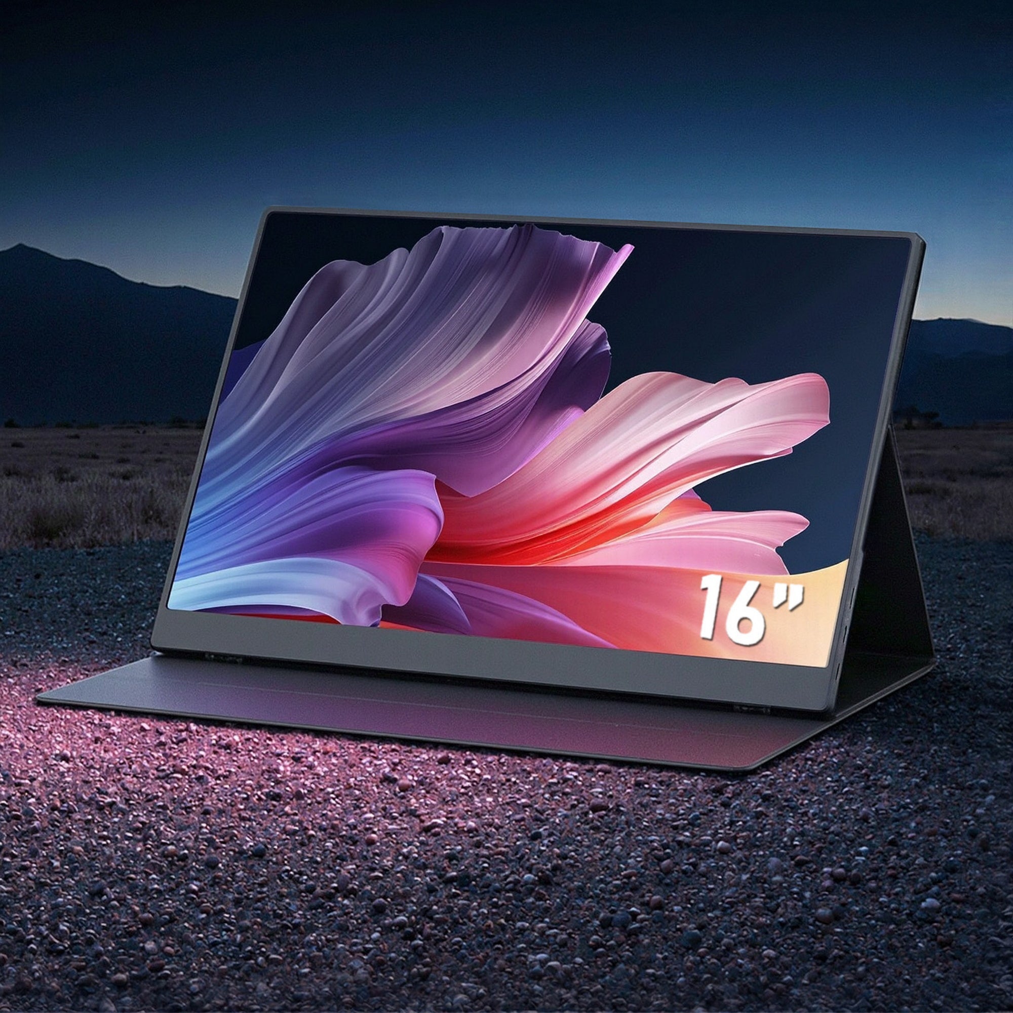 Devanti Portable Monitor Laptop Extender USB C Travel Display 16 Inch Black-Electronics > Computer Accessories > Computer Monitors & Accessories-PEROZ Accessories