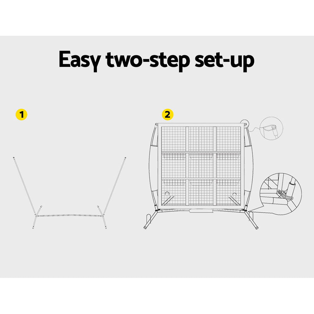 Everfit Soccer Net Baseball Pitching Football Goal Training Aid 9 Target Zone-Sports & Fitness > Ball Sports > Soccer & Soccer Accessories-PEROZ Accessories