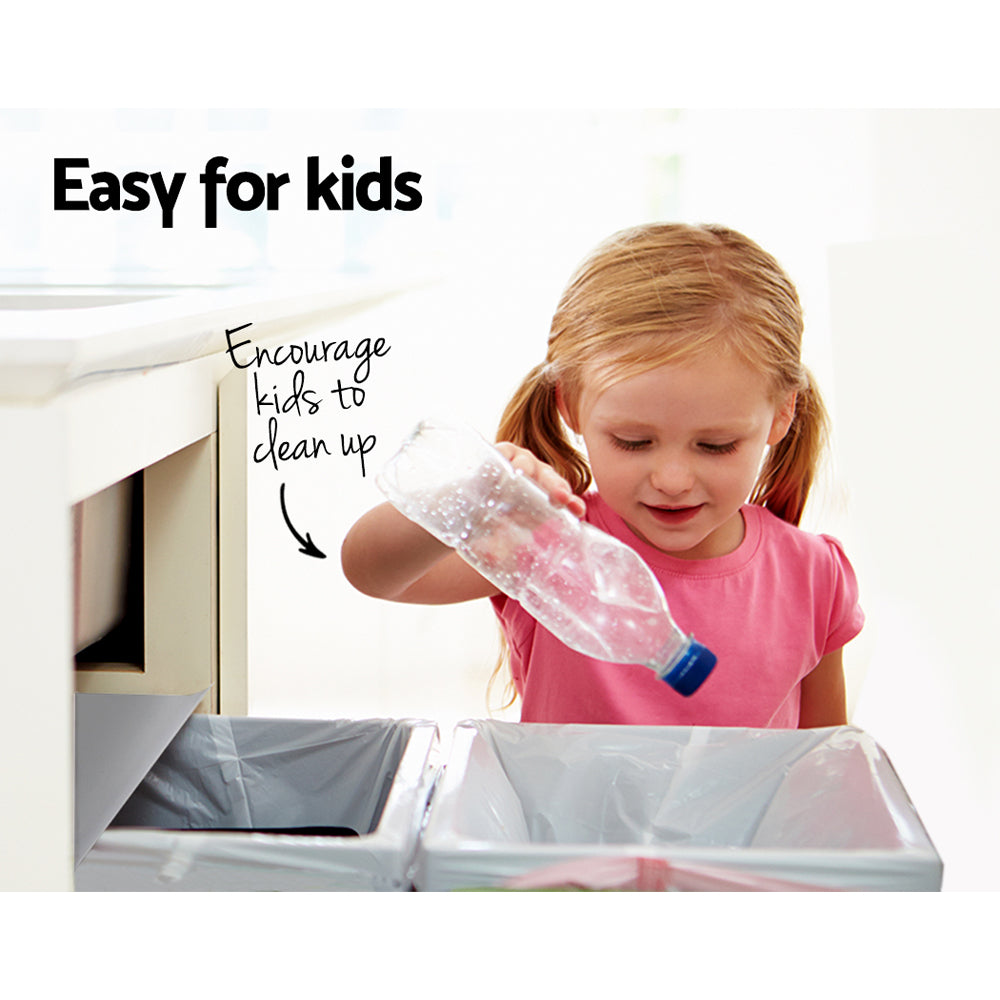 Cefito Pull Out Bin Kitchen Double Basket 2X15L Grey-Home & Garden > Kitchen Bins > Pull Out Bins-PEROZ Accessories