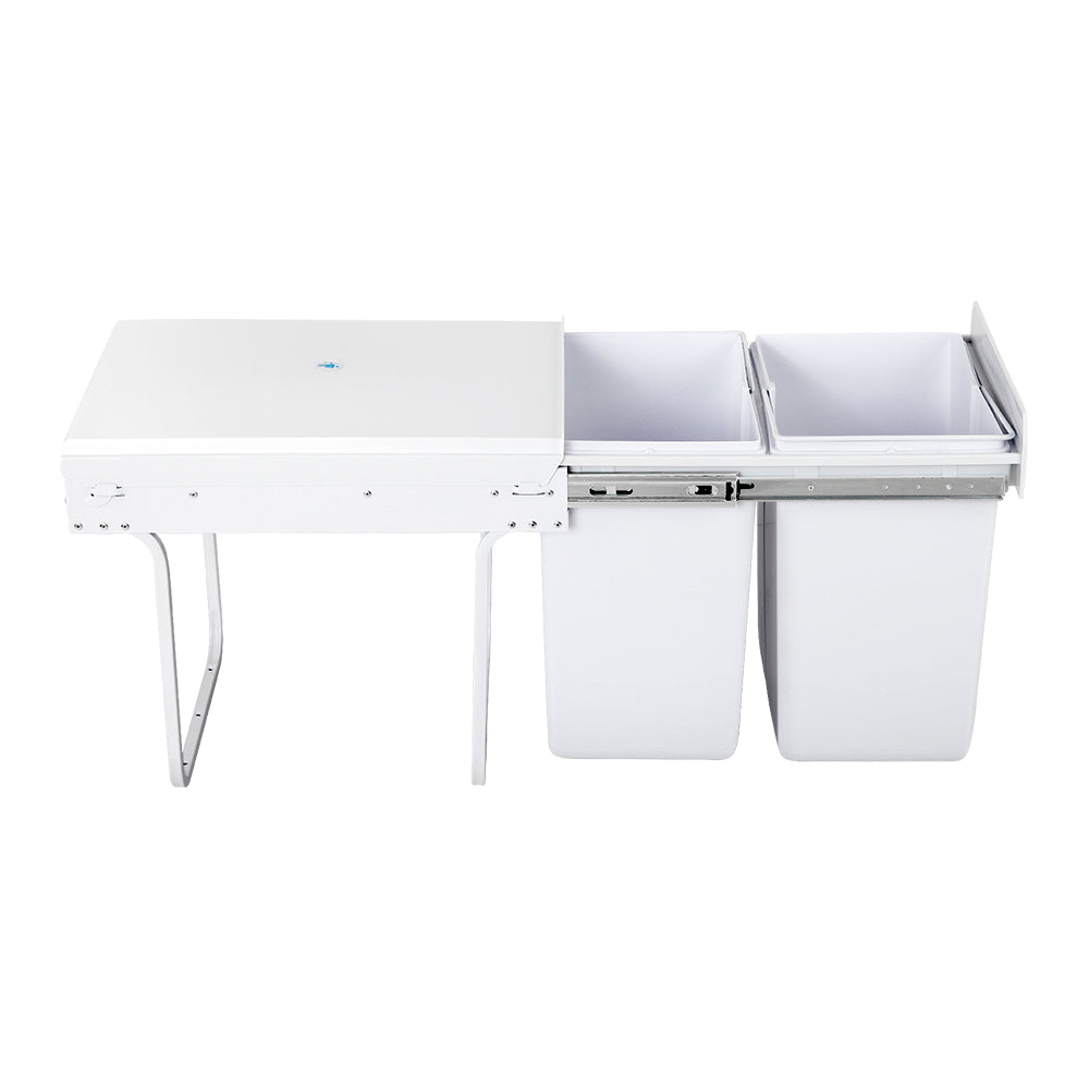 Cefito Pull Out Bin Kitchen Double Basket 2X20L White-Home & Garden > Kitchen Bins > Pull Out Bins-PEROZ Accessories