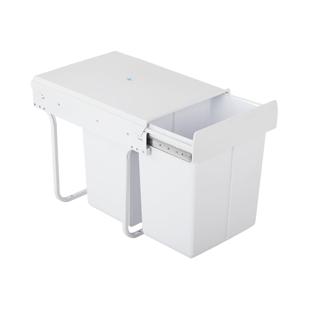 Cefito Pull Out Bin Kitchen Double Basket 2X20L White-Home & Garden > Kitchen Bins > Pull Out Bins-PEROZ Accessories