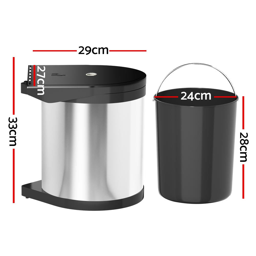 Cefito Pull Out Bin Swing Out Bins 12L-Home & Garden > Kitchen Bins > Pull Out Bins-PEROZ Accessories