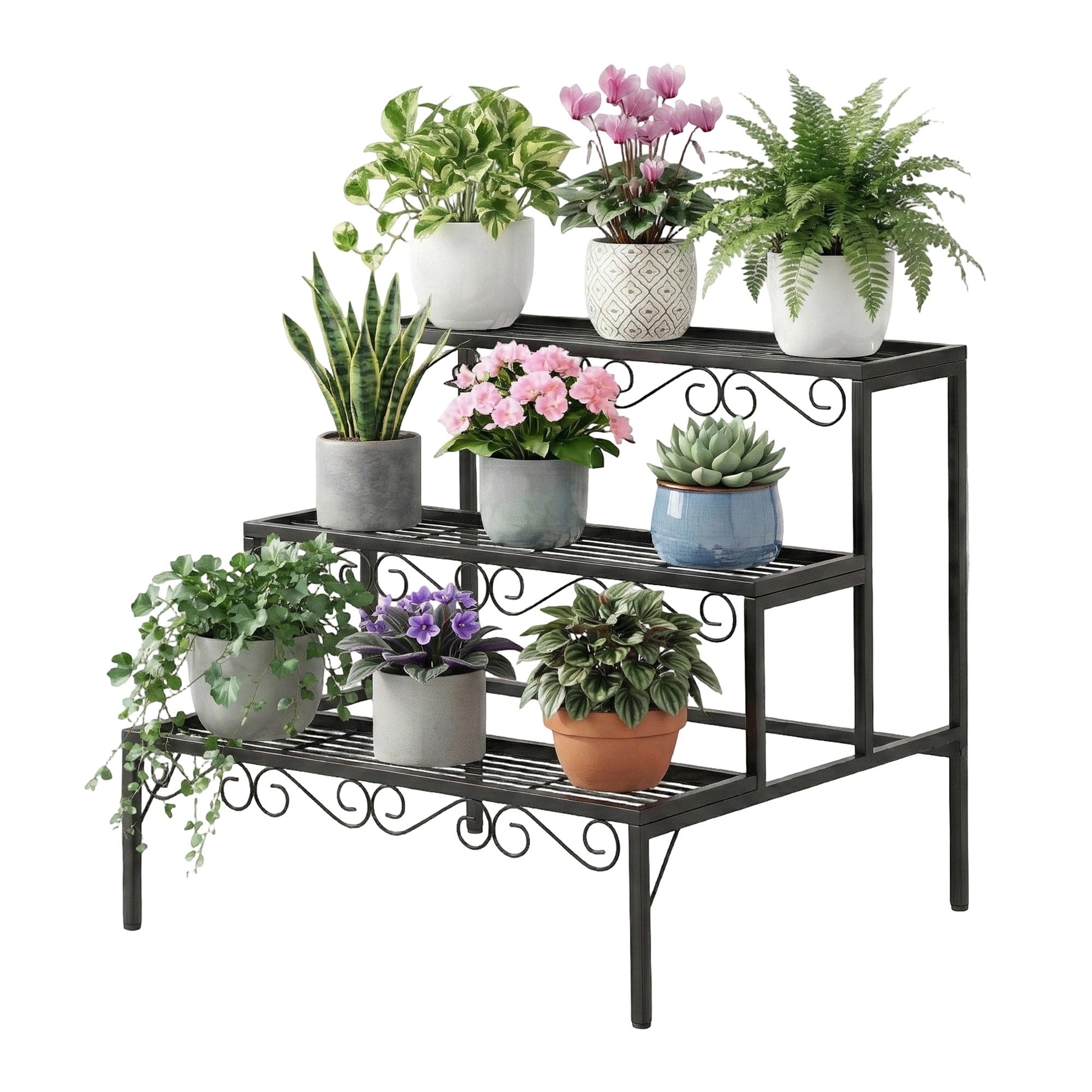 Artiss Plant Stand 3 Tier Metal Corner Plant Shelf Multiple Flower Holder Rack-Home & Garden > Artificial Plants > Pots, Planters & Accessories-PEROZ Accessories