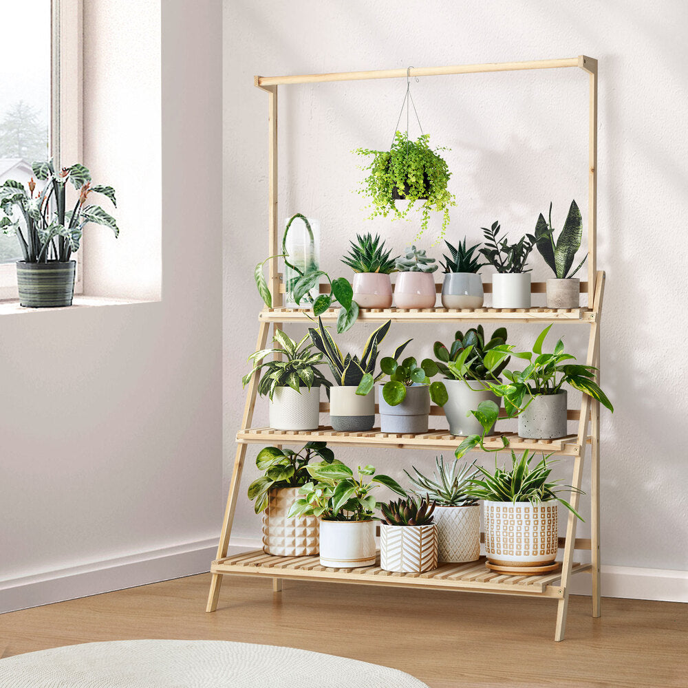 Livsip Plant Stand Outdoor Indoor Wooden Flower Pots Rack Corner Planter Shelf-Plant Stand-PEROZ Accessories