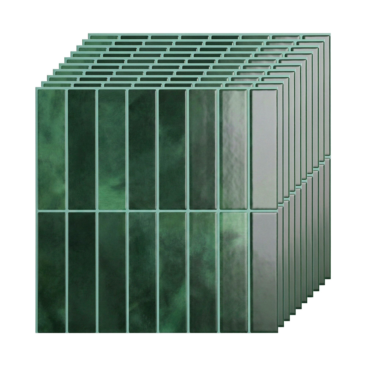 Artiss 3D Peel and Stick Wall Tiles Self Adhesive LinearGrid Backsplash 10 Sheets, Green-Home & Garden > Decor > Wallpaper-PEROZ Accessories