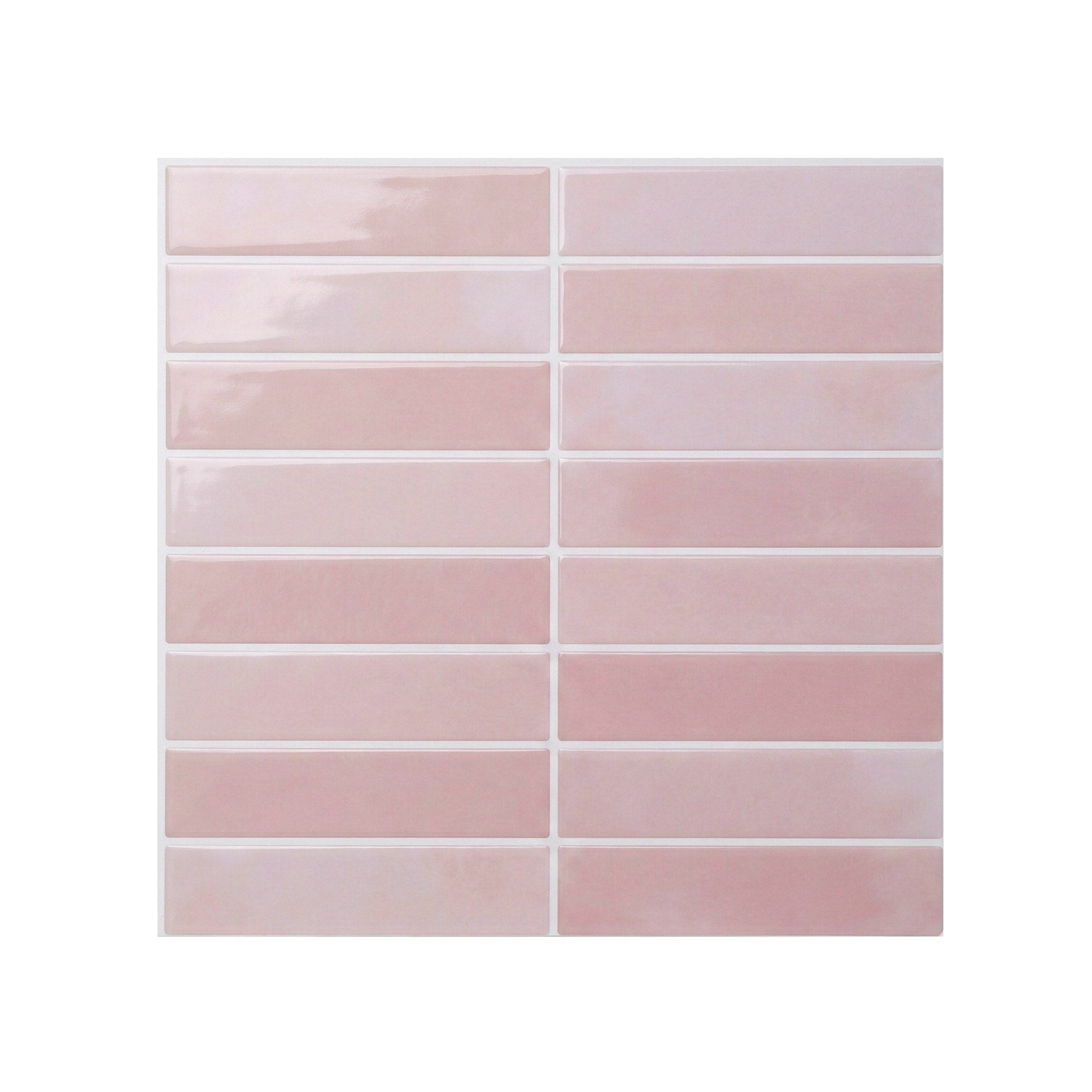 Artiss 3D Peel and Stick Wall Tiles Self Adhesive LinearGrid Backsplash 10 Sheets, Pink-Home & Garden > Decor > Wallpaper-PEROZ Accessories