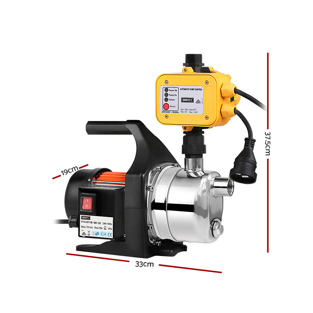 Giantz Garden Water Jet Pump High Pressure 800W Tank Rain Farm Irrigation Yellow-Tools > Pumps > Irrigation Pumps-PEROZ Accessories